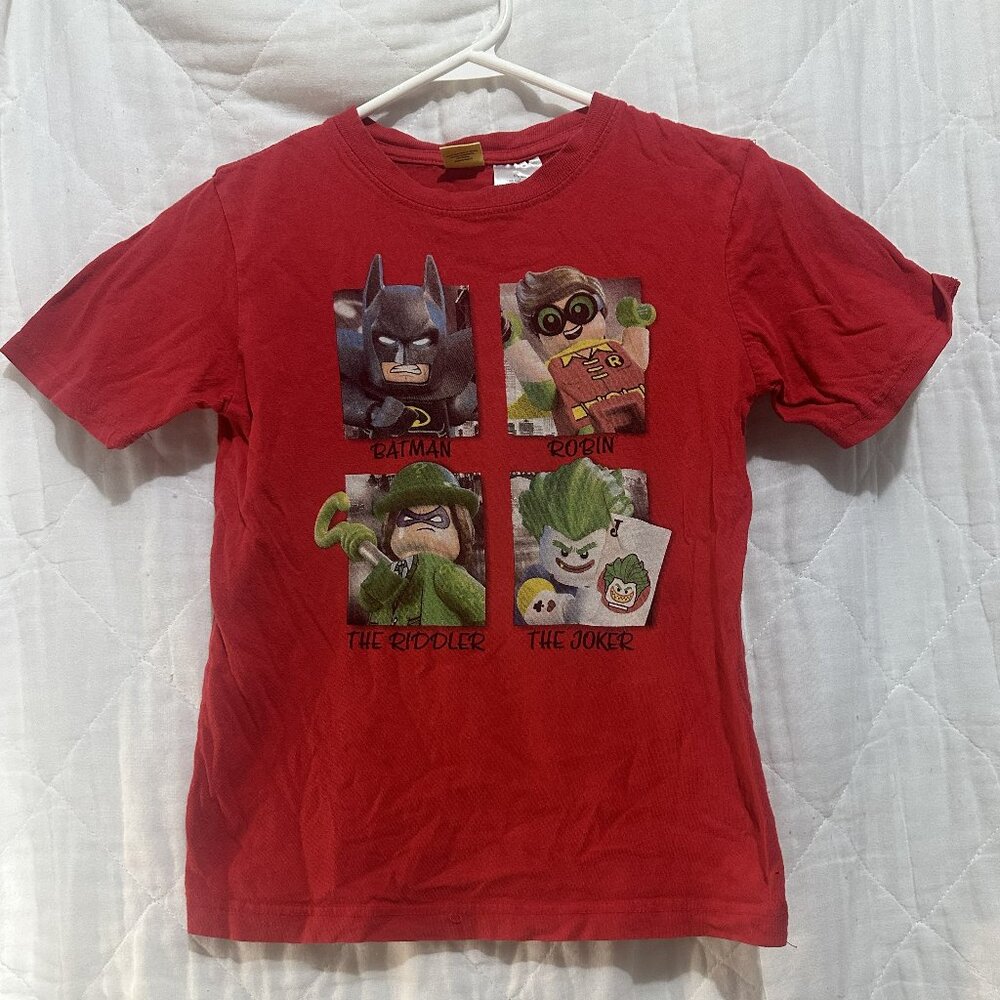 Kids Red Lego Batman T Shirt Size 7